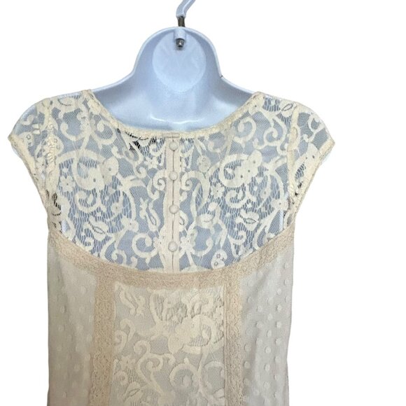 American Eagle Outfitters Off White Lined Lace Dress Size 4 - Picture 4 of 7